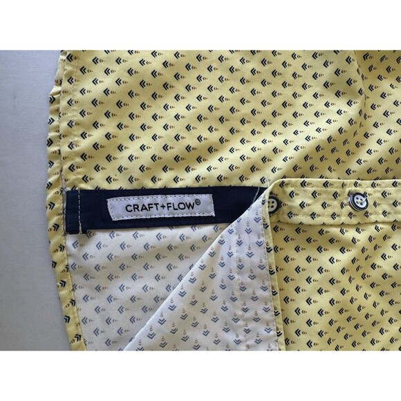 NWOT Boys Yellow Patterned Craft + Flow Button Up Dress Shirt Size 4 Small - Picture 9 of 13